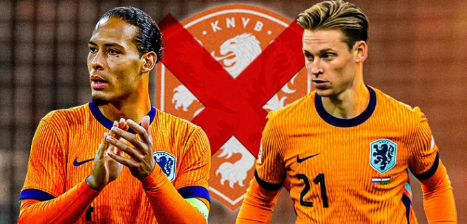 Geen Virgil van Dijk en Frenke de Jong morgen bij Oranje